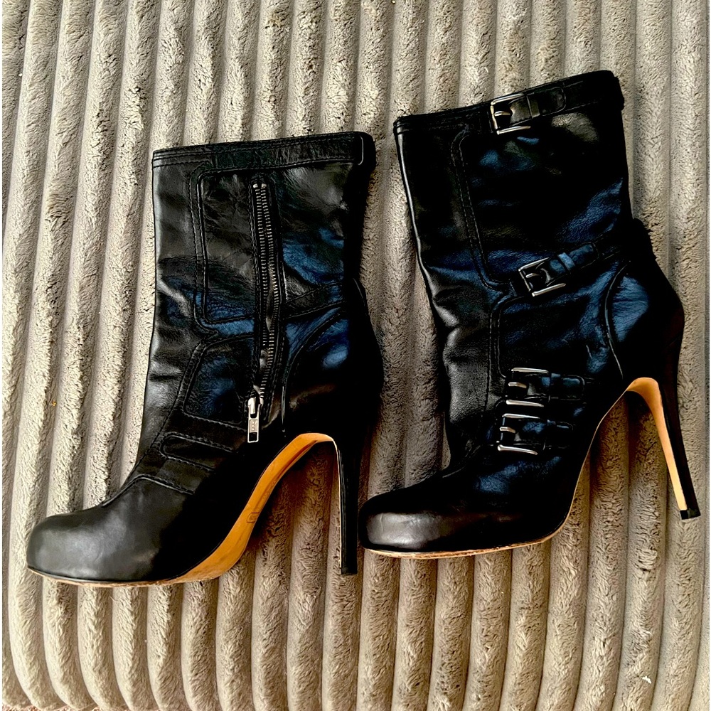 Coach Leather 4.5 inch Heeled Boot 9.5